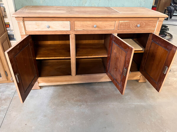 Bahut enfilade vintage en bois brut