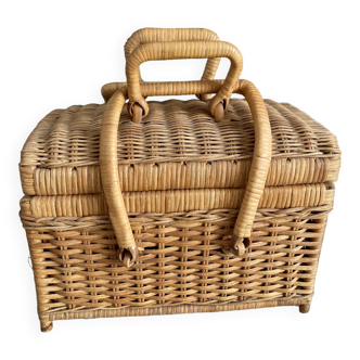 Small rattan suitcase