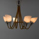 Mid-Century Wood & Glass Chandelier by Dřevo Humpolec, 1960s