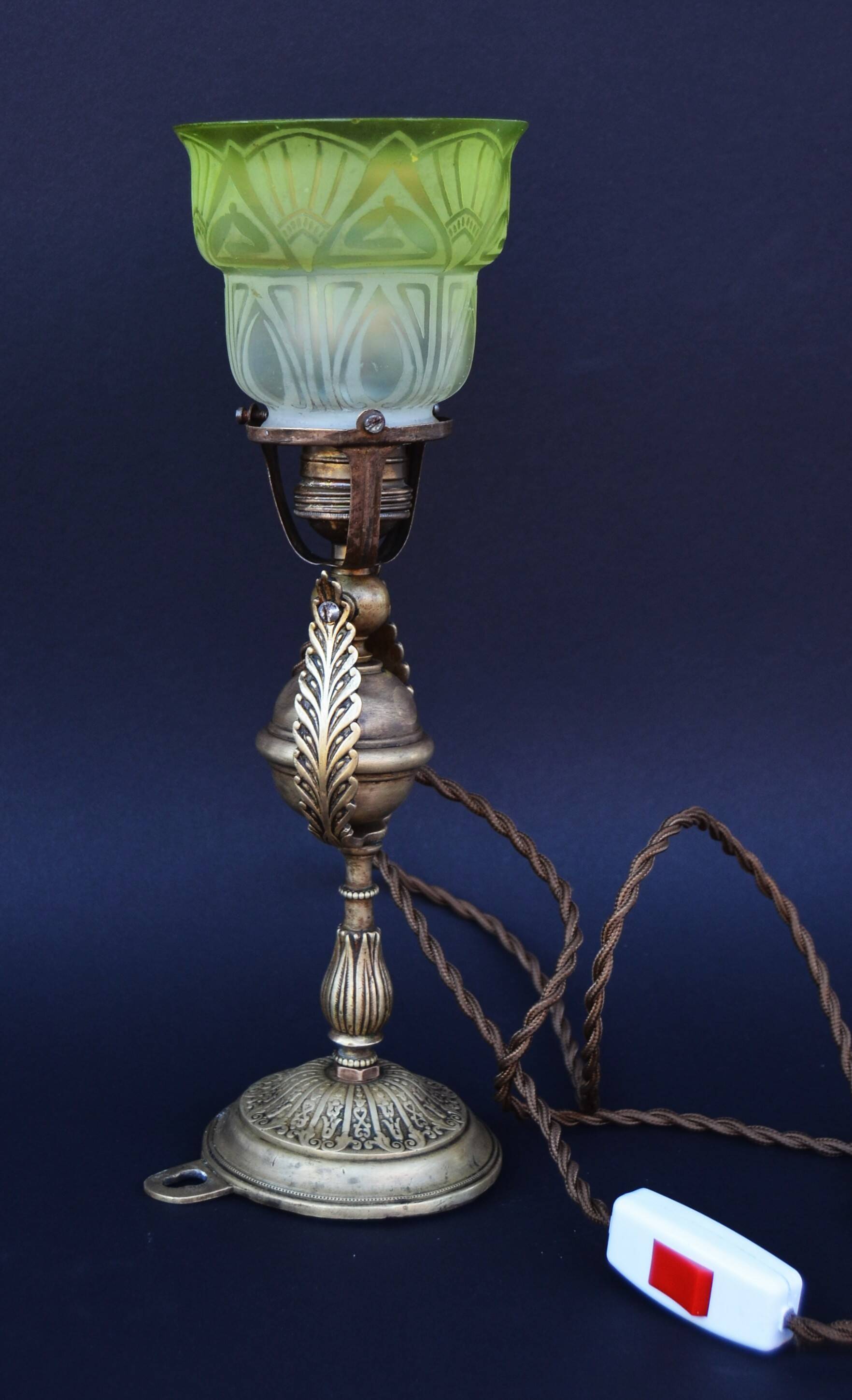 Antique Brass Gimbal Table Lamp Navy Ship Marine Massive Brass - Wall Light