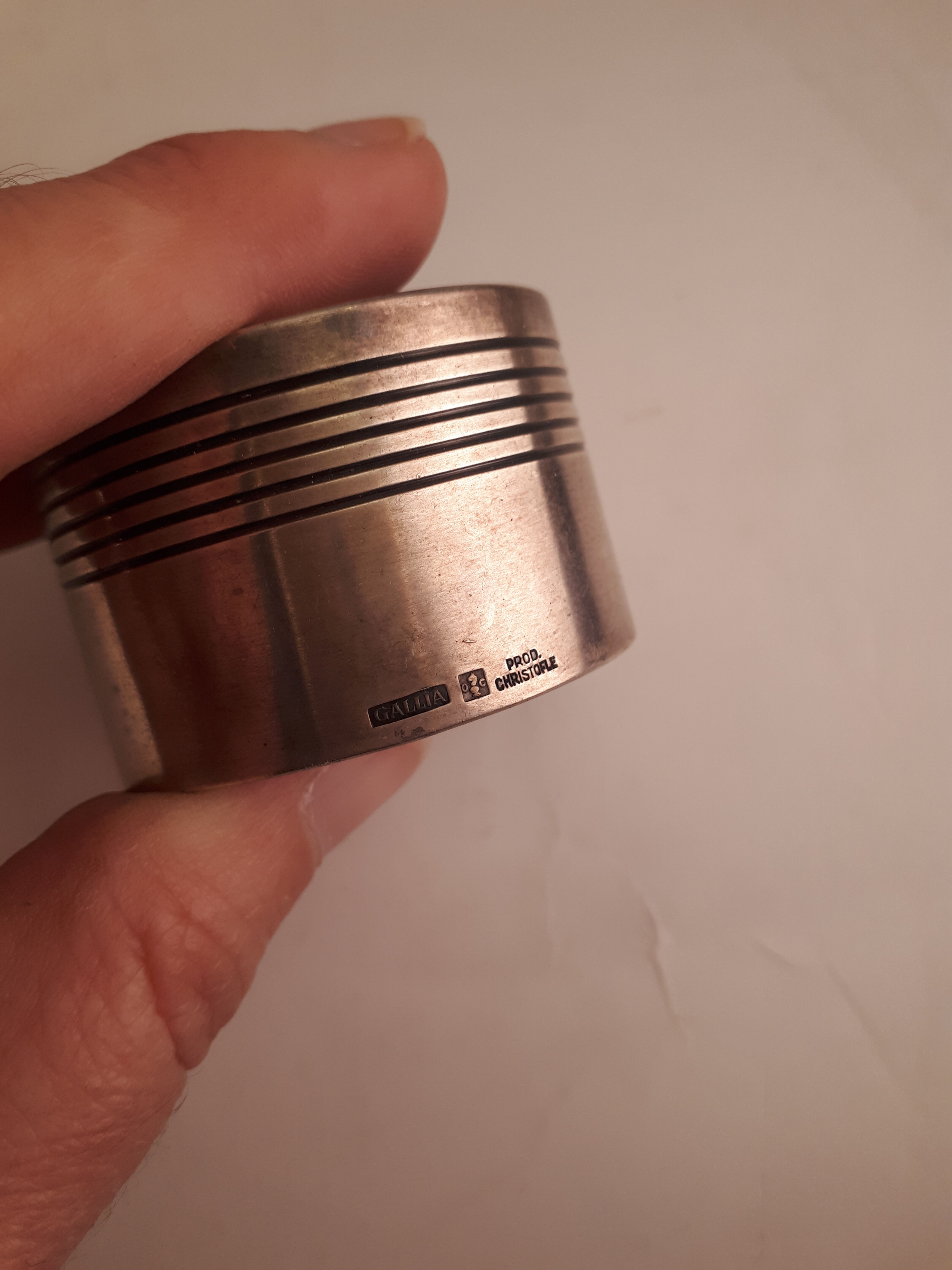 Christofle art deco antique metal towel round