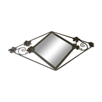 Wrought iron diamond mirror