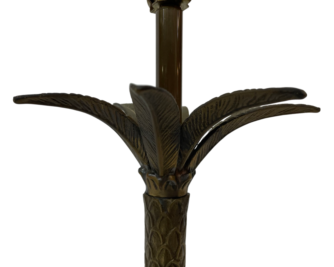 Vintage palm tree lamp base 1960s brass mid century