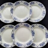 6 HBC Choisy le Roi earthenware dinner plates. Georgette model