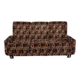 VINTAGE 1970S THREE-SEATER SOFA IN MULTICOLORED VELVET ITALIAN DESIGN