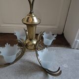 Lustre en laiton style art déco