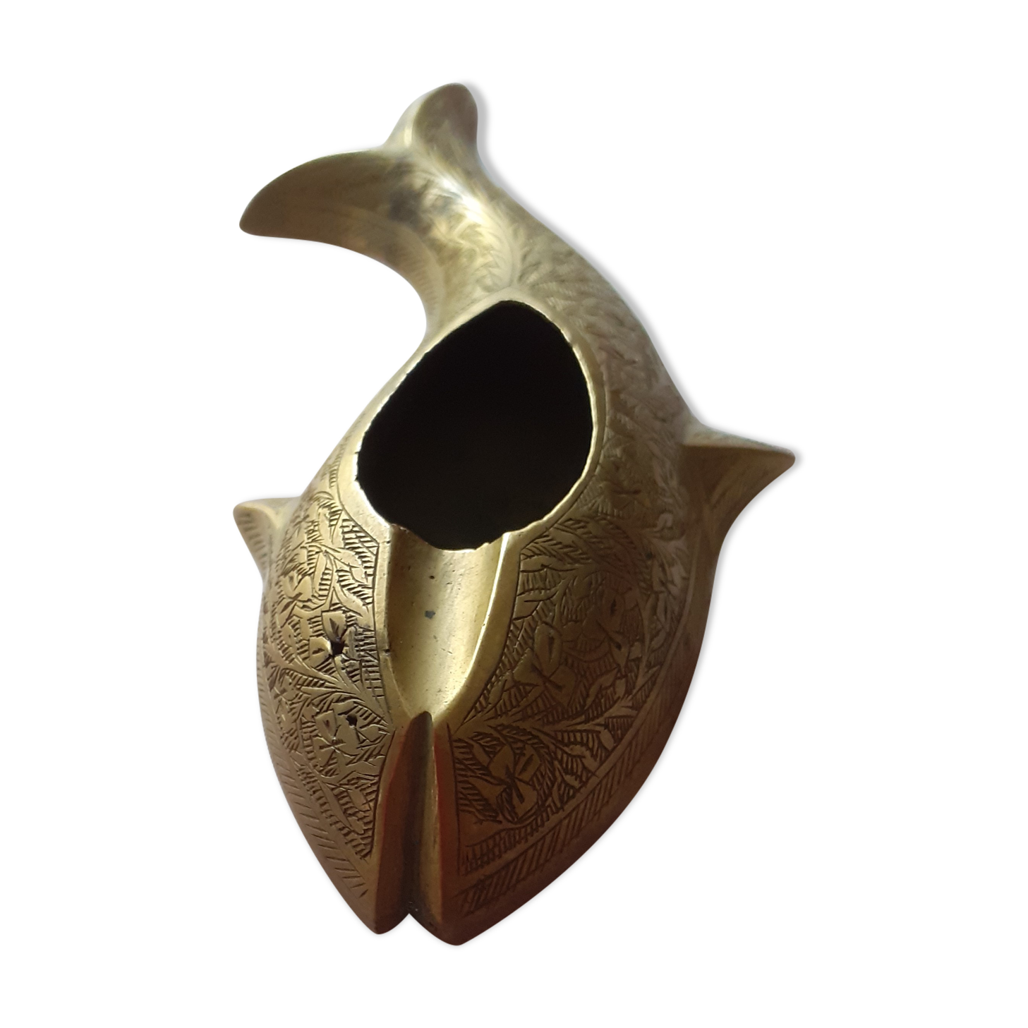 Old brass ashtray, fish shape