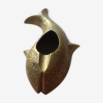 Old brass ashtray, fish shape