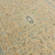 Sky Blue Hand Knotted Antique Vintage Persian Tabriz Rug, 293x407 Cm