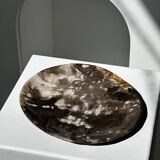 Medium petrified wood dish or pocket emptier, predominantly gray 1137