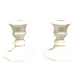 set of 2 vintage white porcelain candlesticks