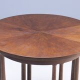 Art Nouveau seating set, bentwood table, armchairs & stools, circa 1910