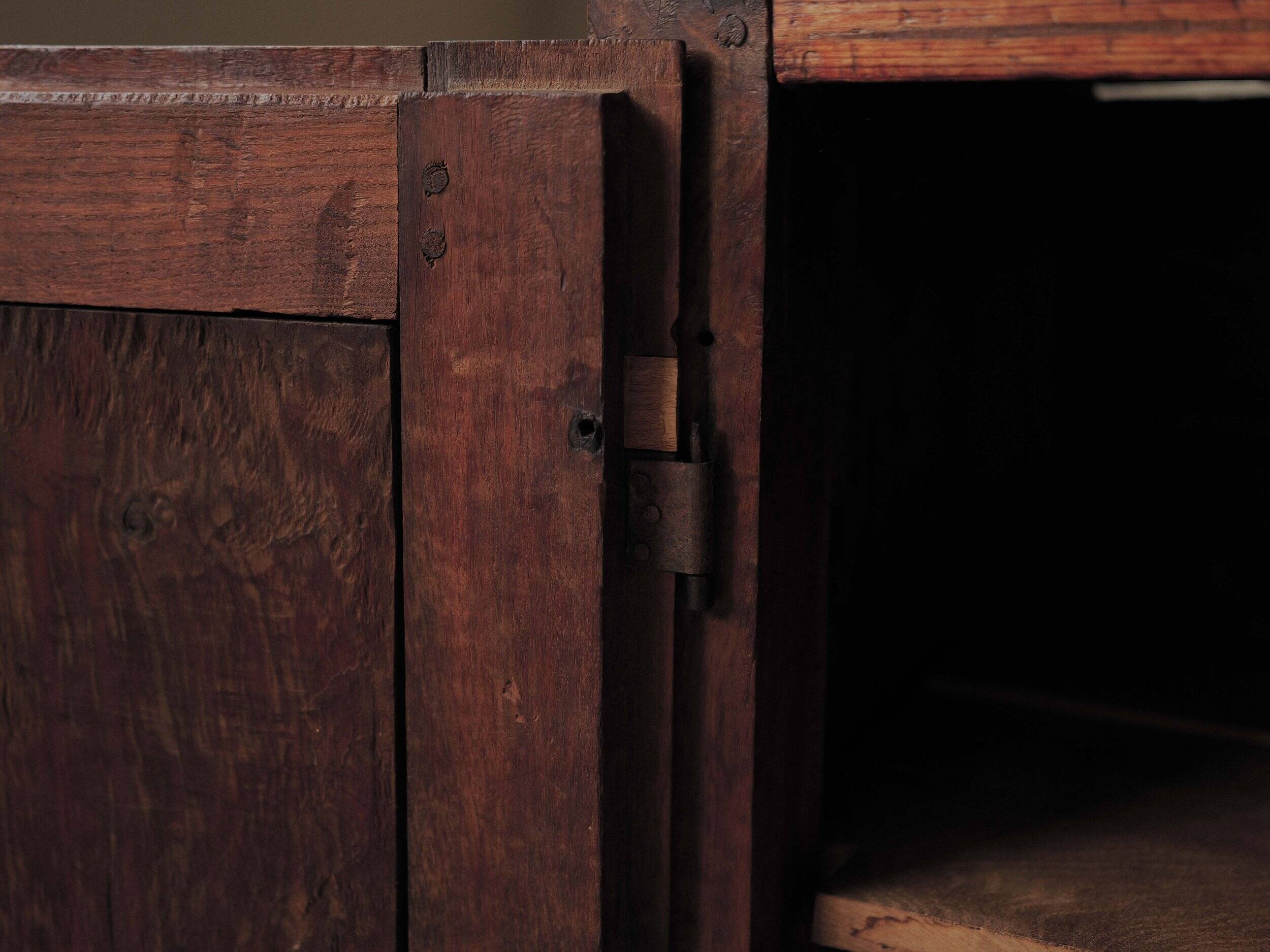 Mountain buffet in larch and solid pine, Folk art, 19th century
