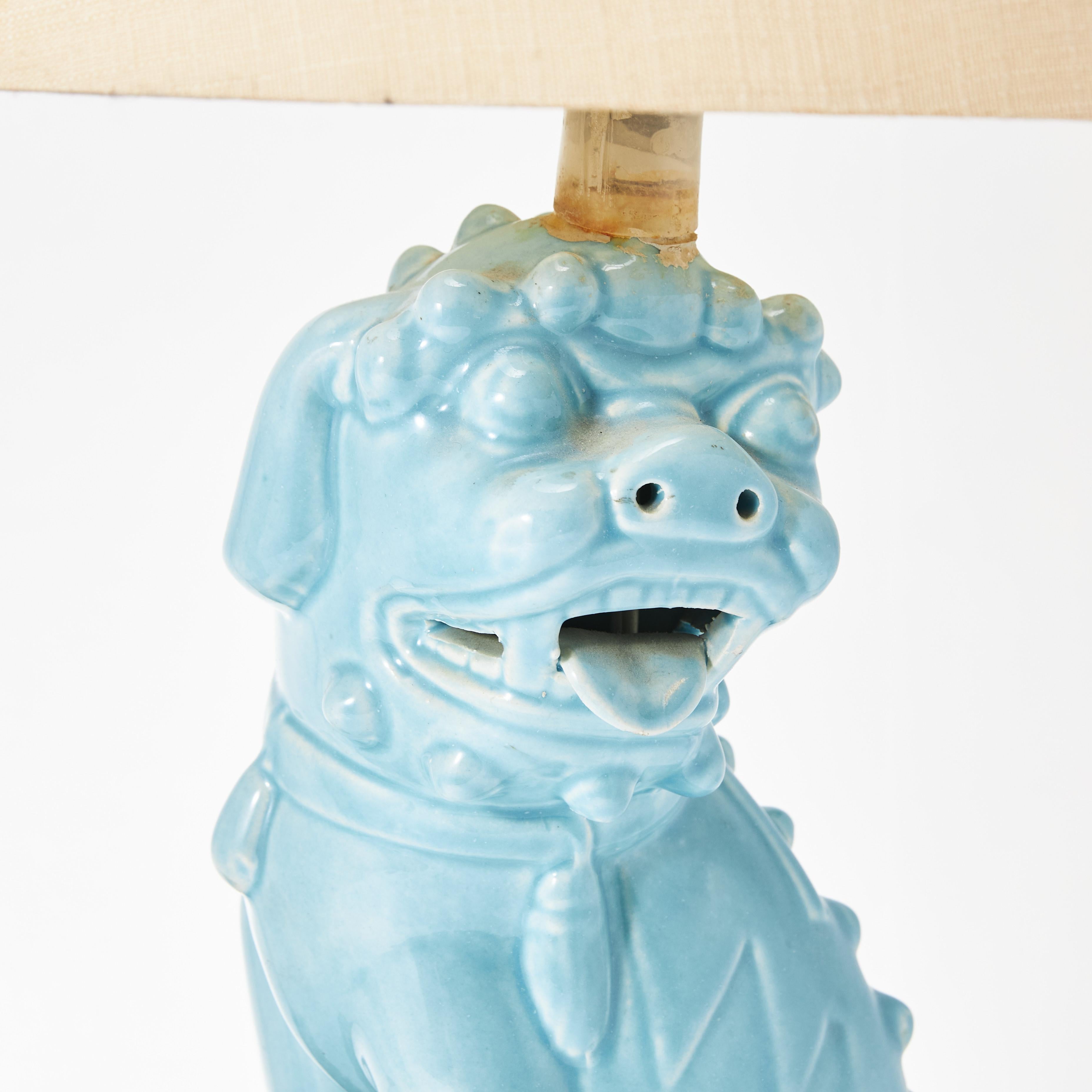 The William Billy Haines style Chinese Fu Dog table lamps circa 1970.