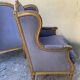 Duo de fauteuils anciens  à oreilles - style Louis XVI - A. Bastet