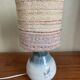 Stoneware bedside lamp with woven wool lampshade, 70s