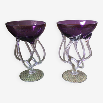 Pair of glass cups
