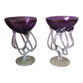 Pair of glass cups