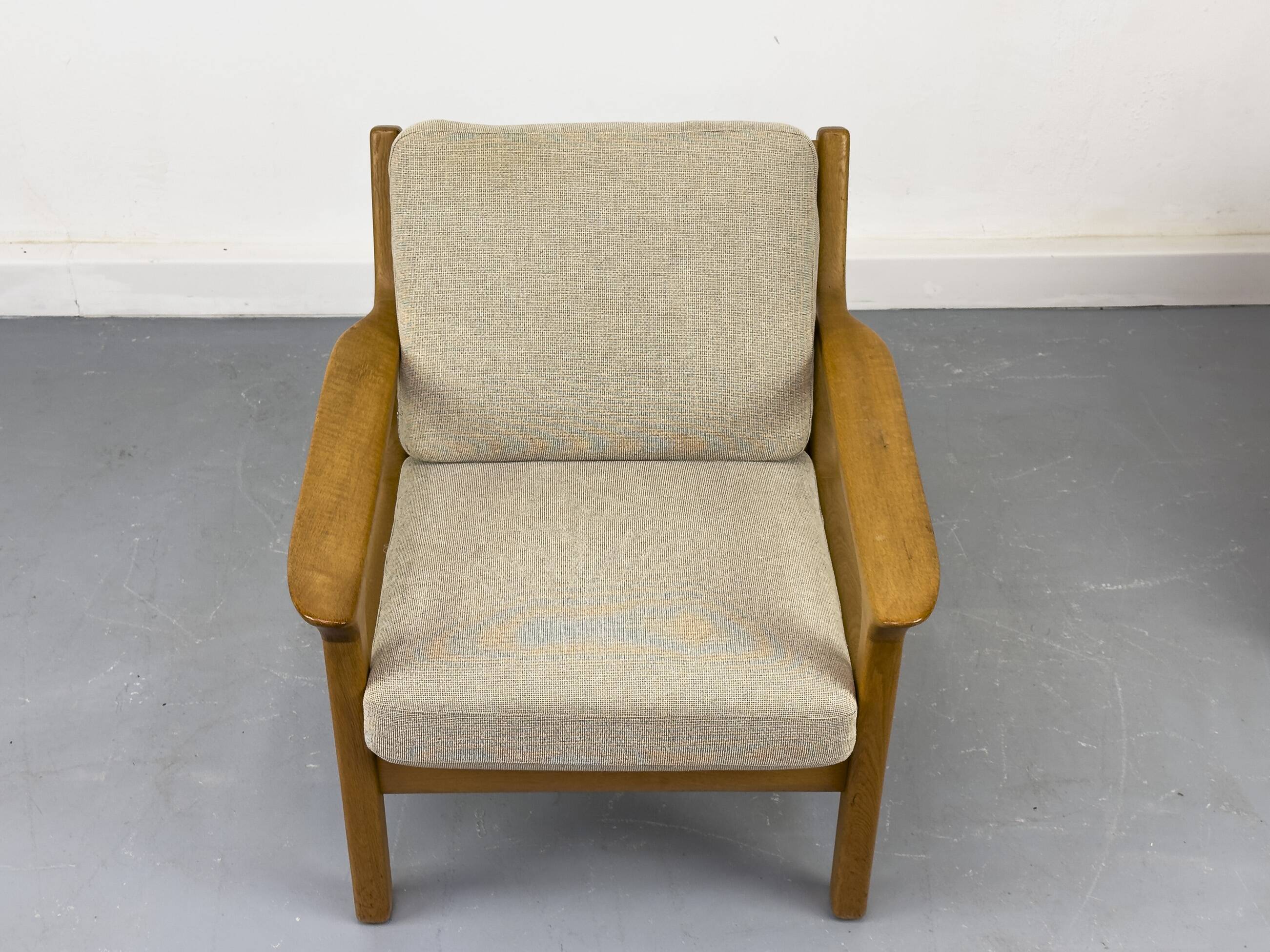 Danish Oak Lounge Chair and Ottoman by Juul Kristensen