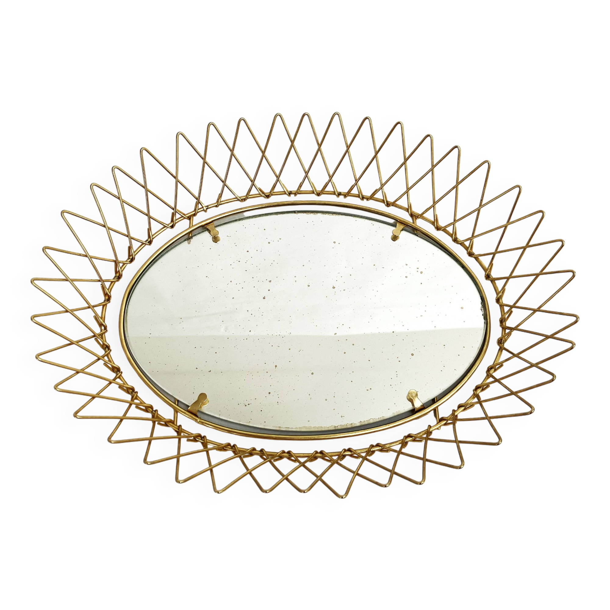 Erdecor Escaut retractable mirror tray • Gilded with fine gold • 1950