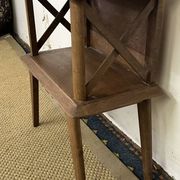 Table de chevet à croisillons, pieds compas vintage