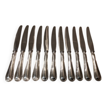11 table knives with 800 silver handles, Swiss goldsmith Jezler filet