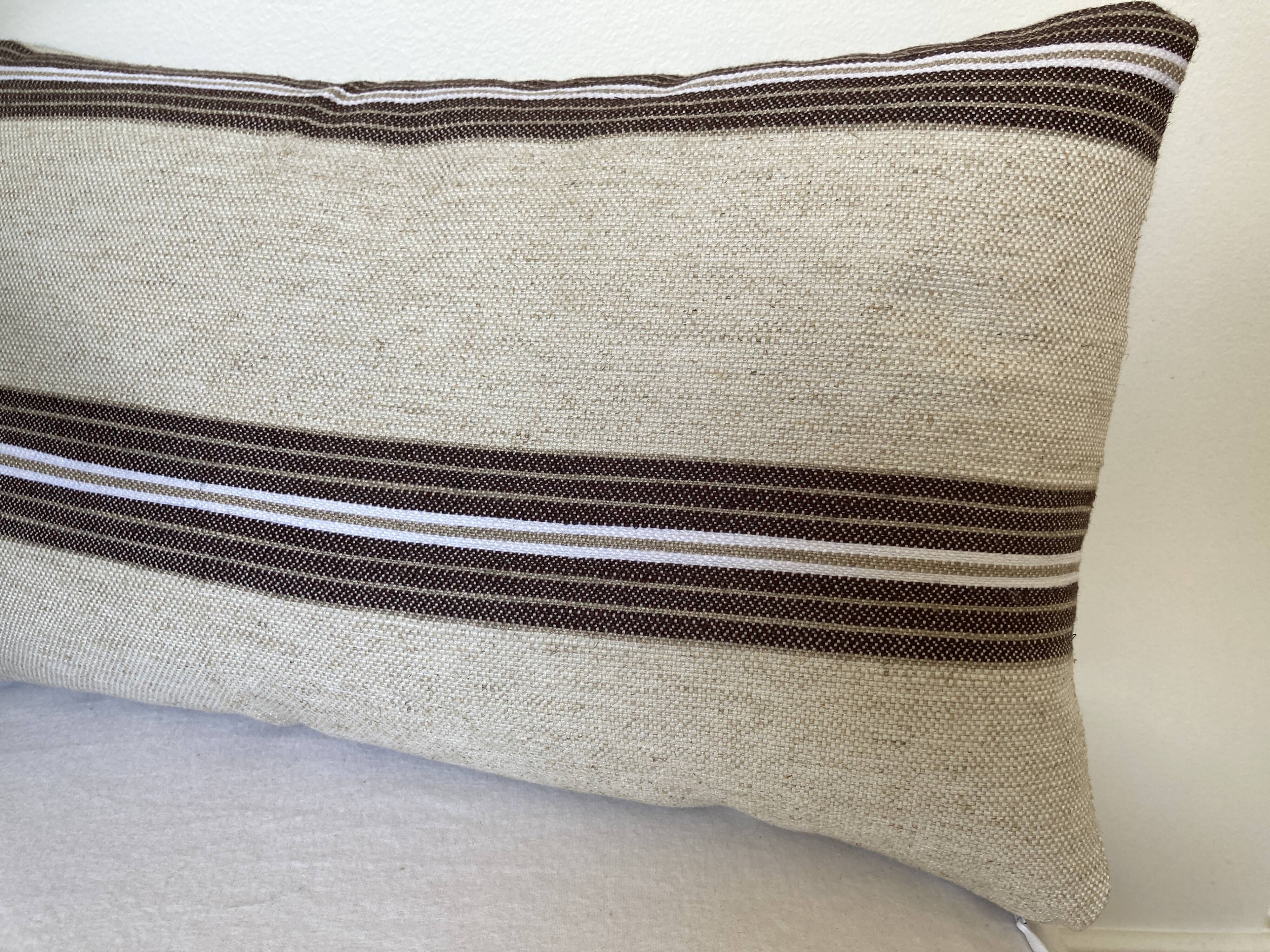 Beige linen cushion
