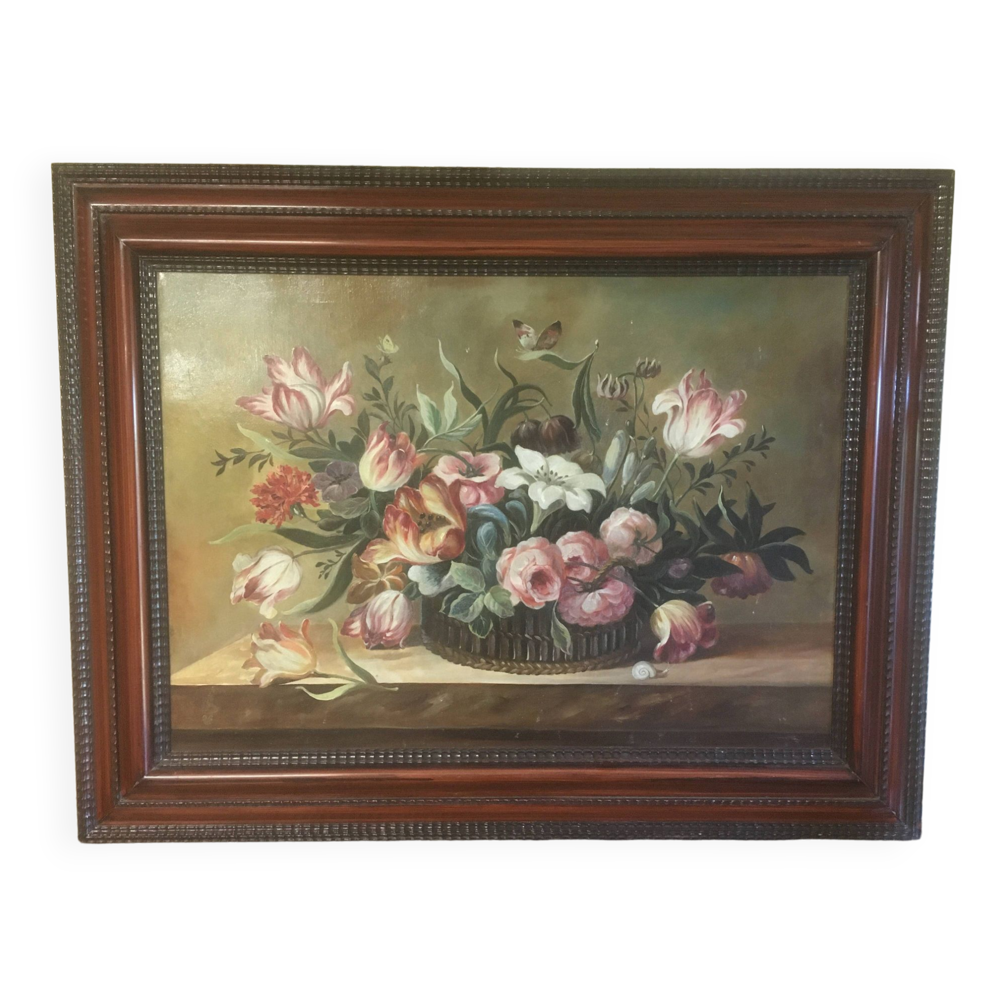 Flower bouquet composition on canvas 91x71.