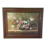 Bouquet flowers composition on canvas 91x71