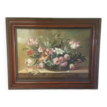 Flower bouquet composition on canvas 91x71.