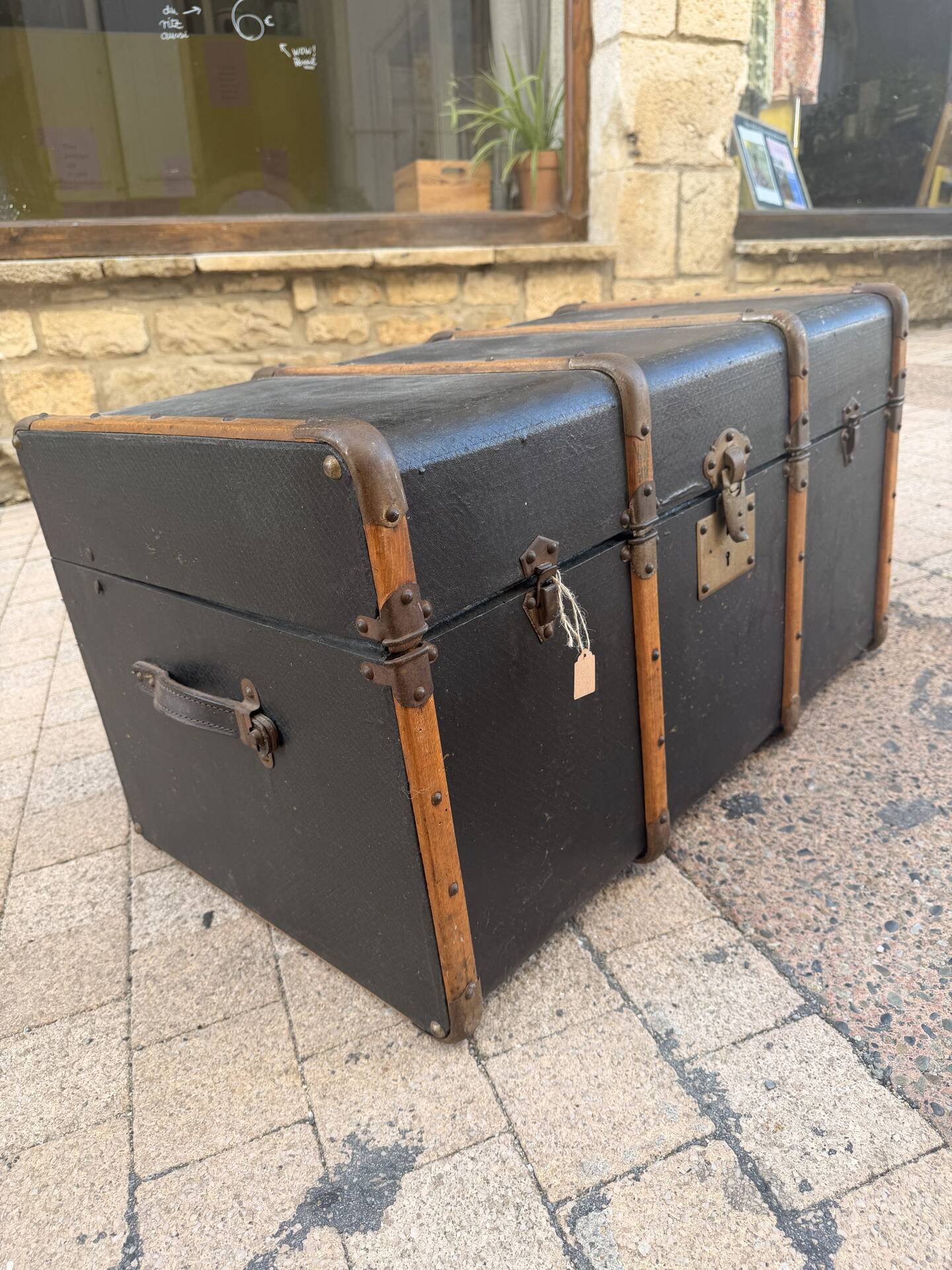 Malle de voyage noir et bois