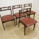 Dining room set in rosewood with table and 4 chairs, 1960s.