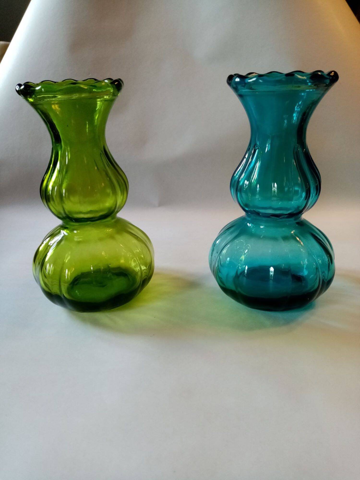 Pair of antique art deco glass vases