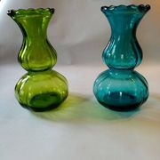 Pair of antique art deco glass vases