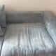 Sky blue ribbed 3-seater sofa