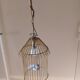 Suspension vintage en forme de cage à  oiseau