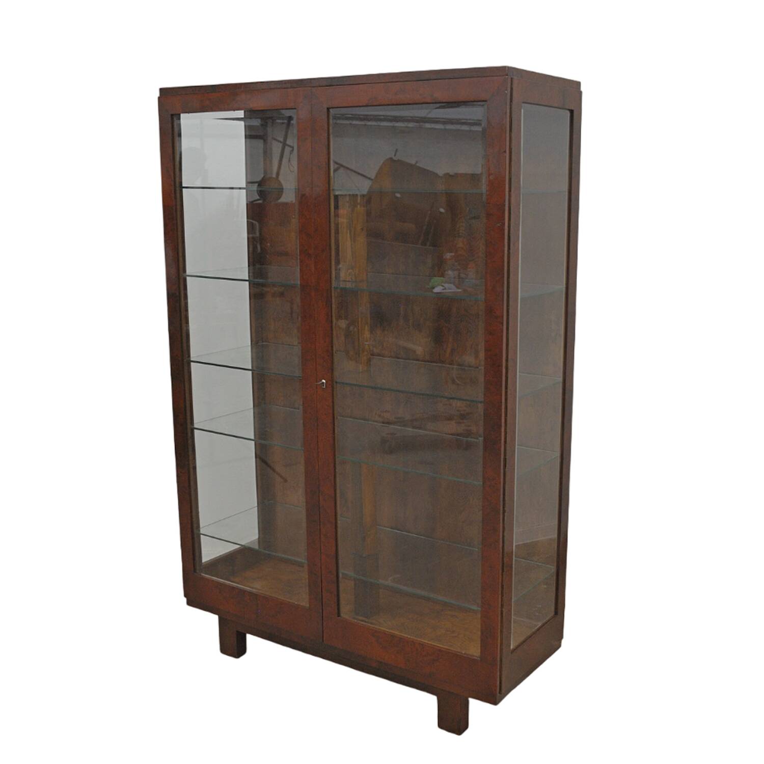 Vitrine fonctionnaliste art deco, années 1930, tchécoslovaquie
