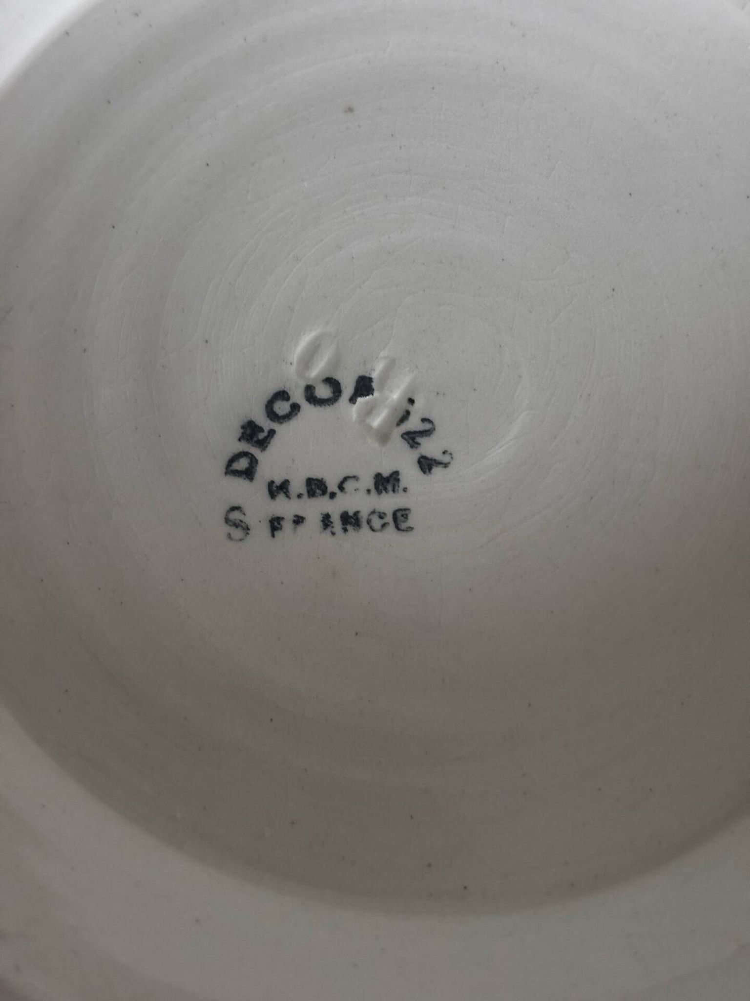 Ancienne assiette en faïence creil et montereau décor 522