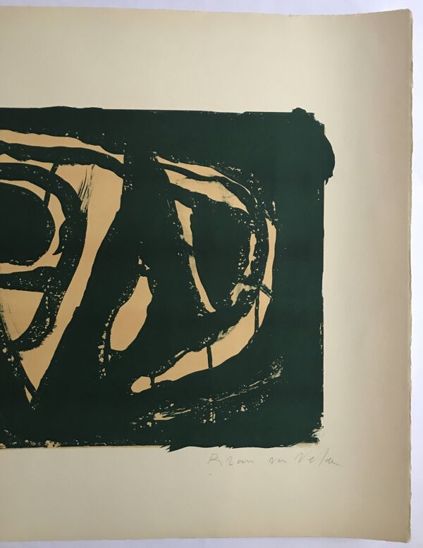 Bram van velde, mp 023, 1963. lithographie originale signée au crayon