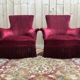 Paire de fauteuils crapauds Napoléon III