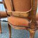 Pair of Louis XV style armchairs in ochre velvet