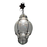 Large Murano Glass Wrought Iron Light Pendant 1950’s
