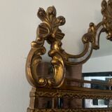 Antique mirror with gilded pediment from Maison Deknudt