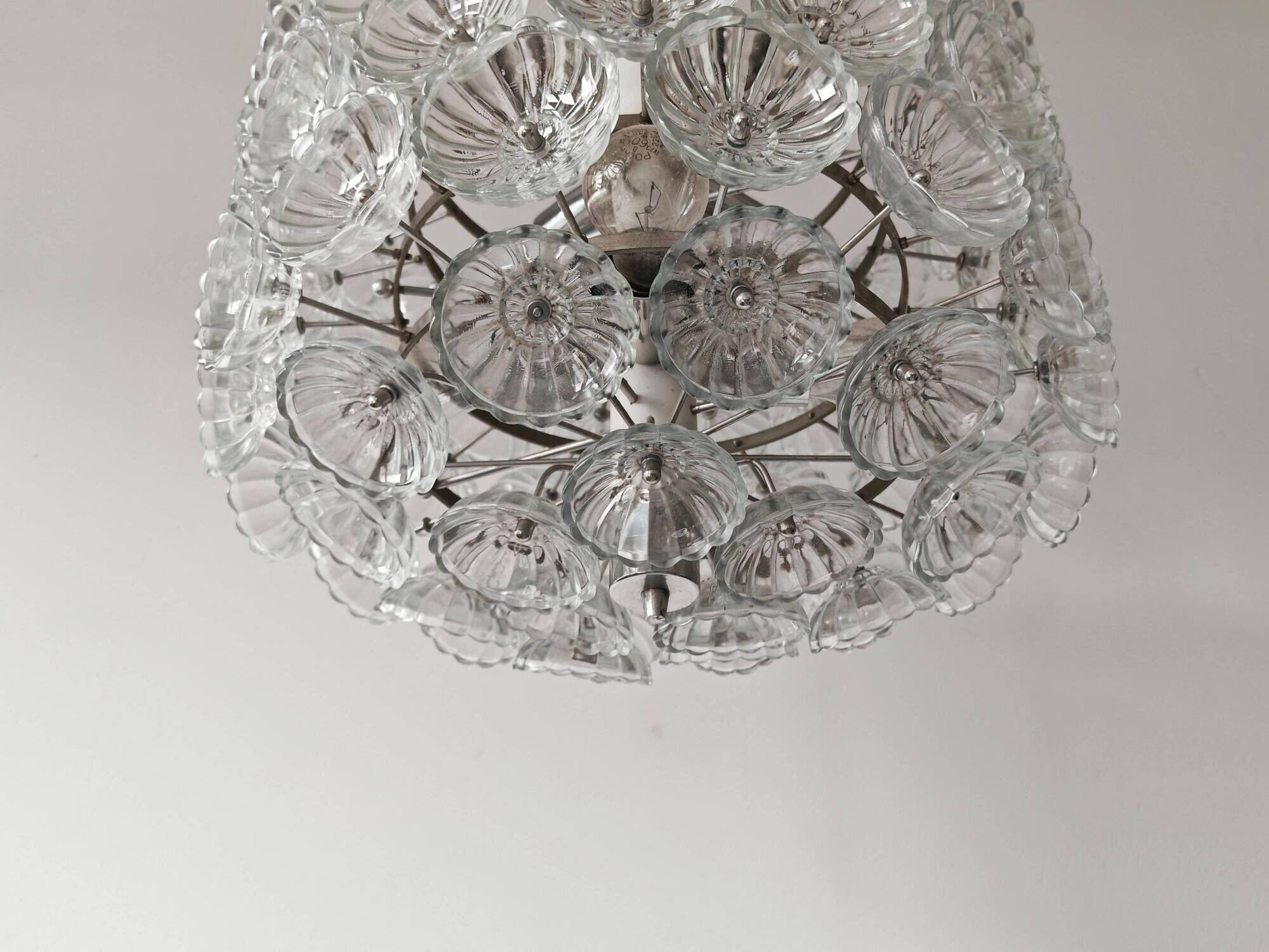 Large floral chandelier Mid Century Modern attributed to Emil Stejnar 1970s