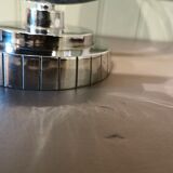 Half-moon chrome art deco lamp