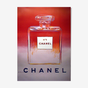 Affiche Chanel N°5 par Andy Warhol 1997 Entoilée Red Pink Grand modèle