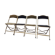 Set of 4 opera theater folding chairs from the 70s two-tone velvet brass
