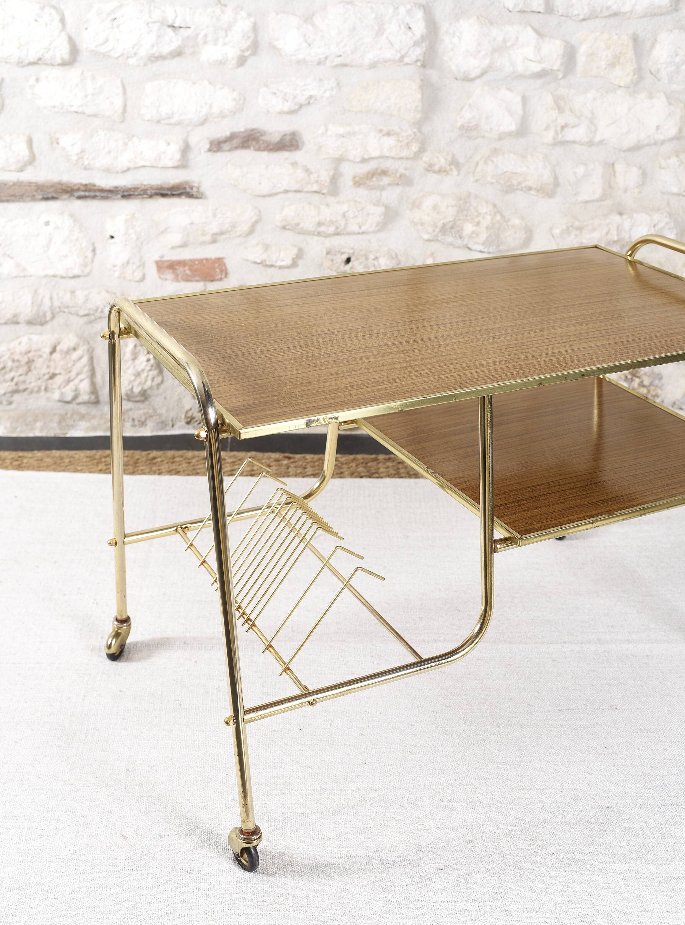 Vintage vinyl holder trolley