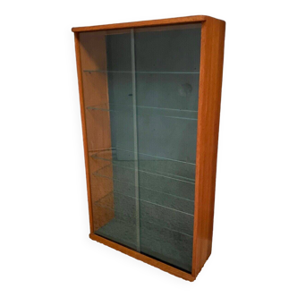 1960 display cabinet with two doors and glass shelves