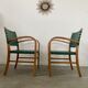 2 armchairs bridge vintage year 50 wood and vinyl